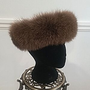 Auburn Real Fox Fur Headband Neck Warmer